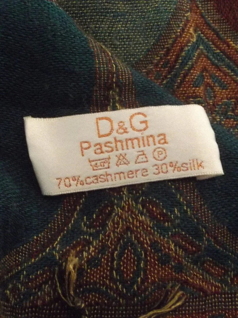 D&G Dolce & Gabbana Pashmina - Cashmere & Silk - Jewel Tones Scarf / Wrap
